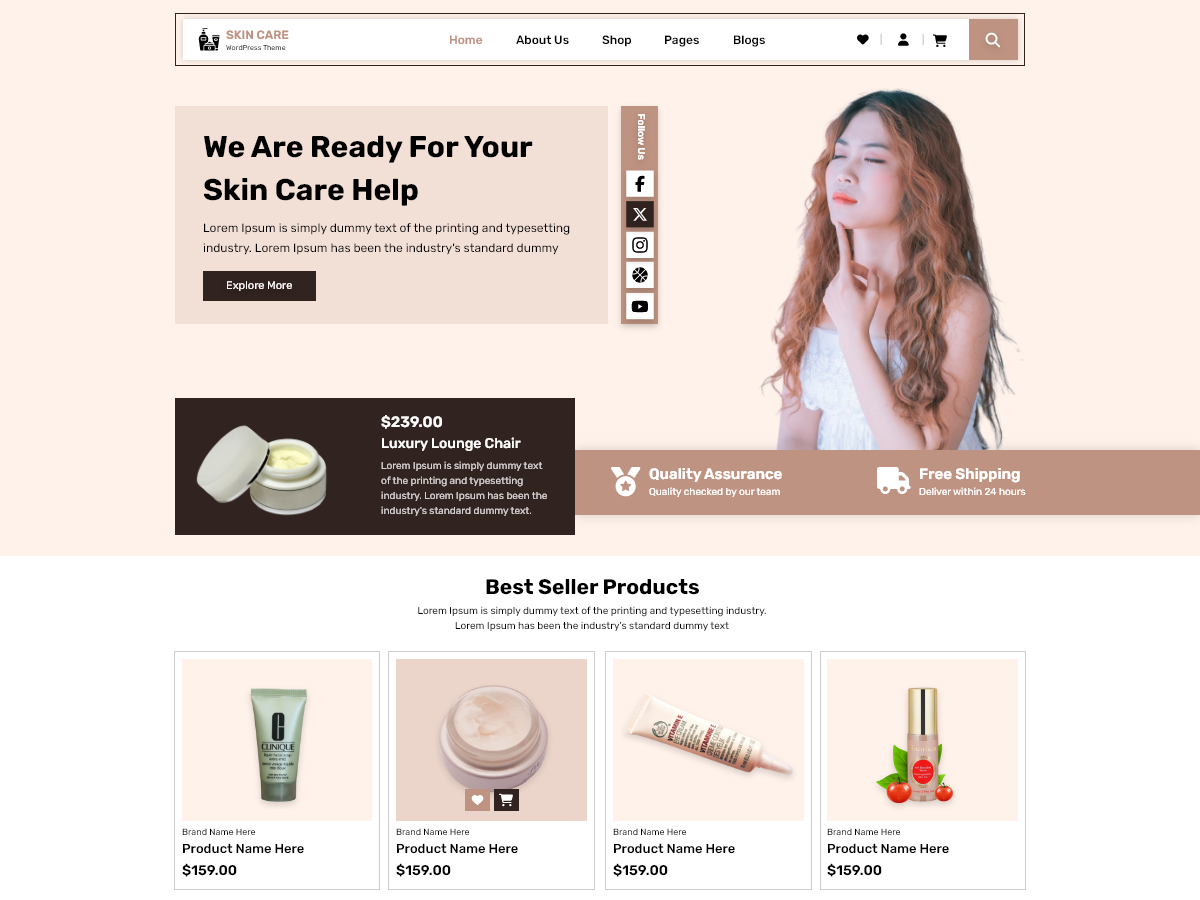 Free - Skincare - WordPress theme