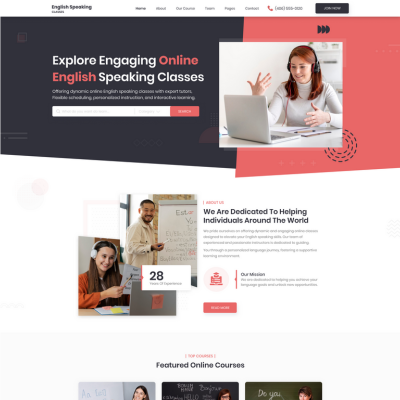 Spoken English Classes WordPress Theme
