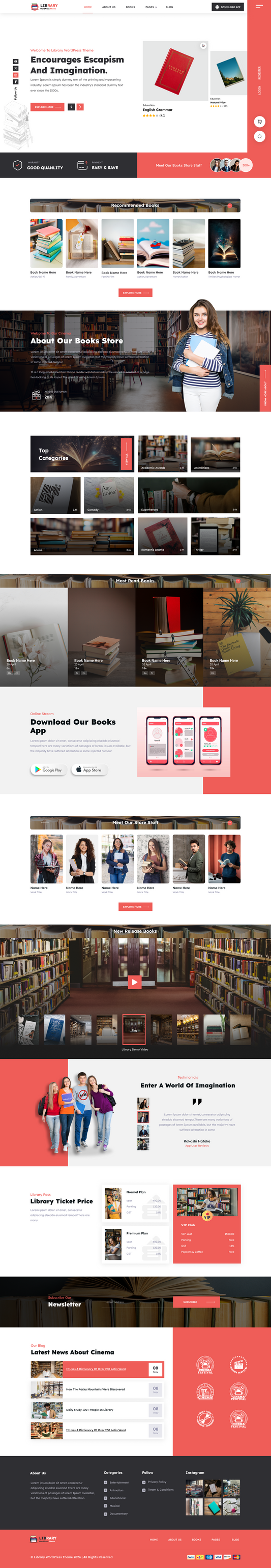 library wordpress theme