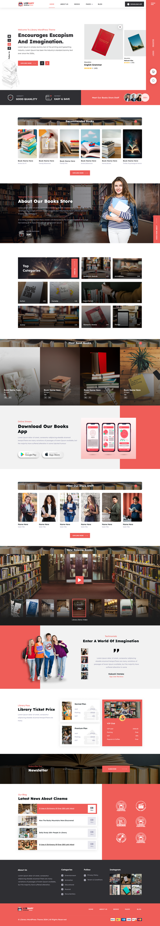 Library WordPress Theme Ideal For Books & Magazine Website