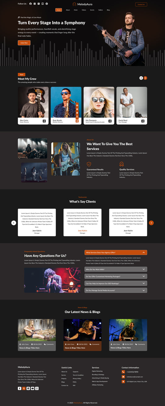 Music Artist WordPress Theme Free