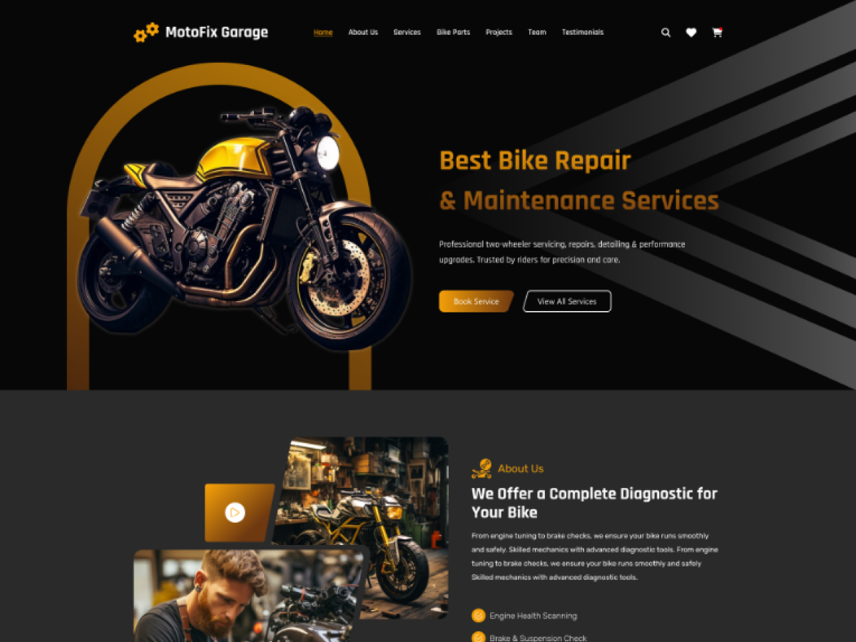 Bike Repair Garage Templates Icon