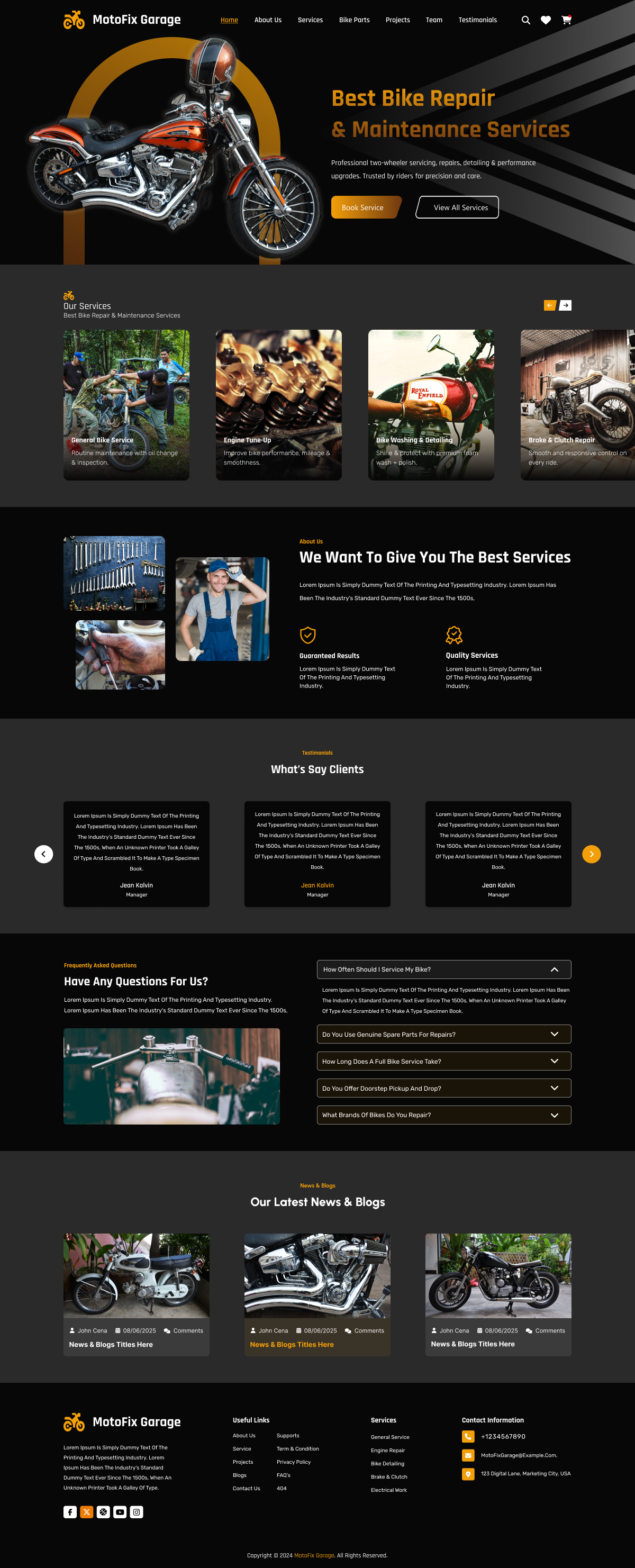 Bike Repair Garage Theme