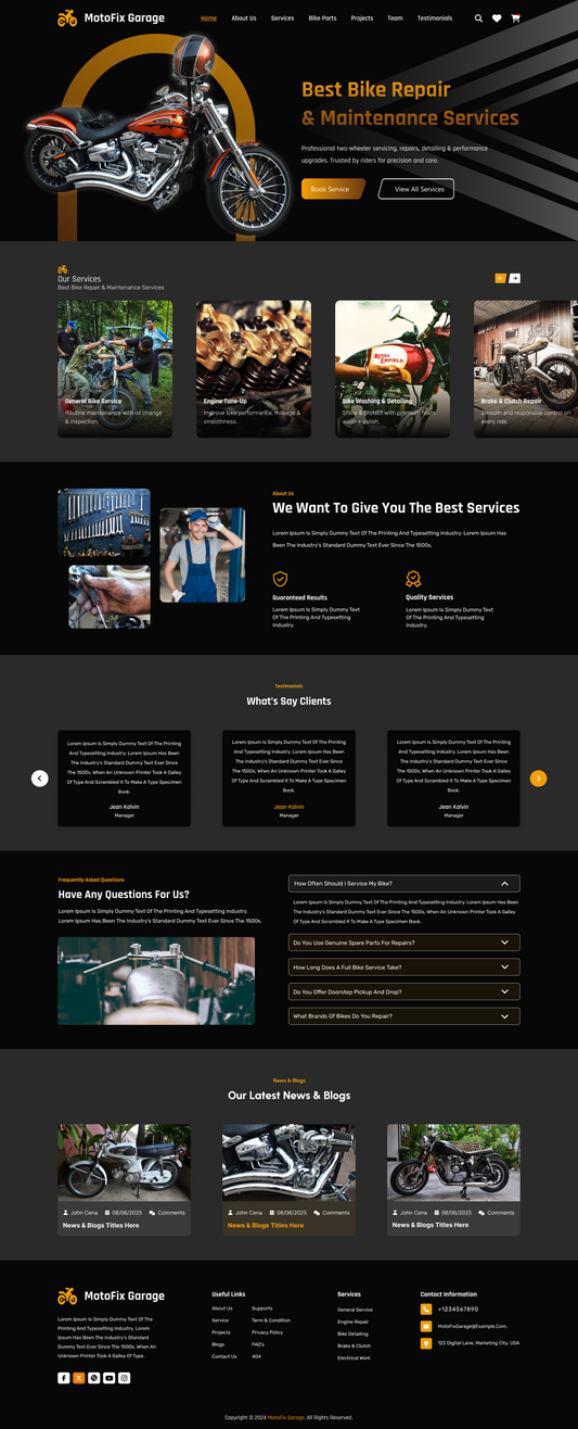 Bike Repair Garage Theme