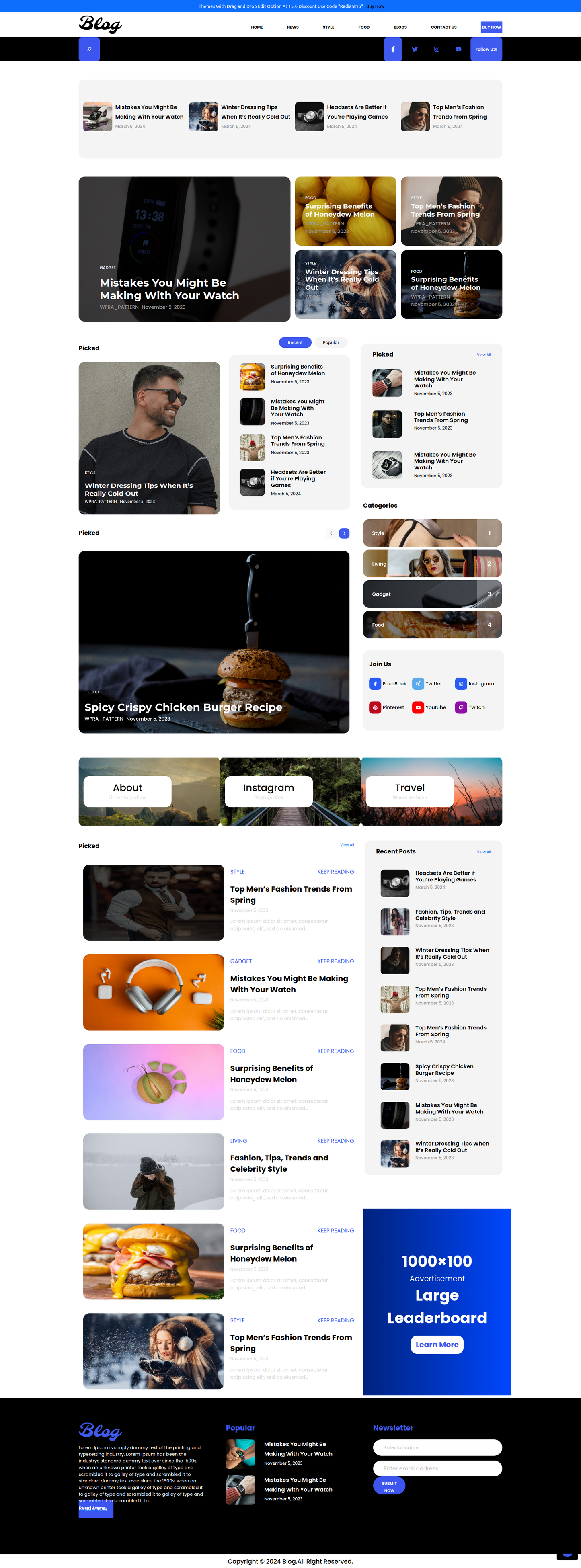 Blogging WordPress Theme