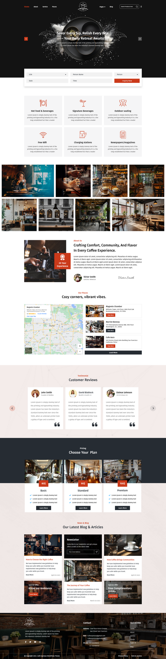 Cafe WordPress theme