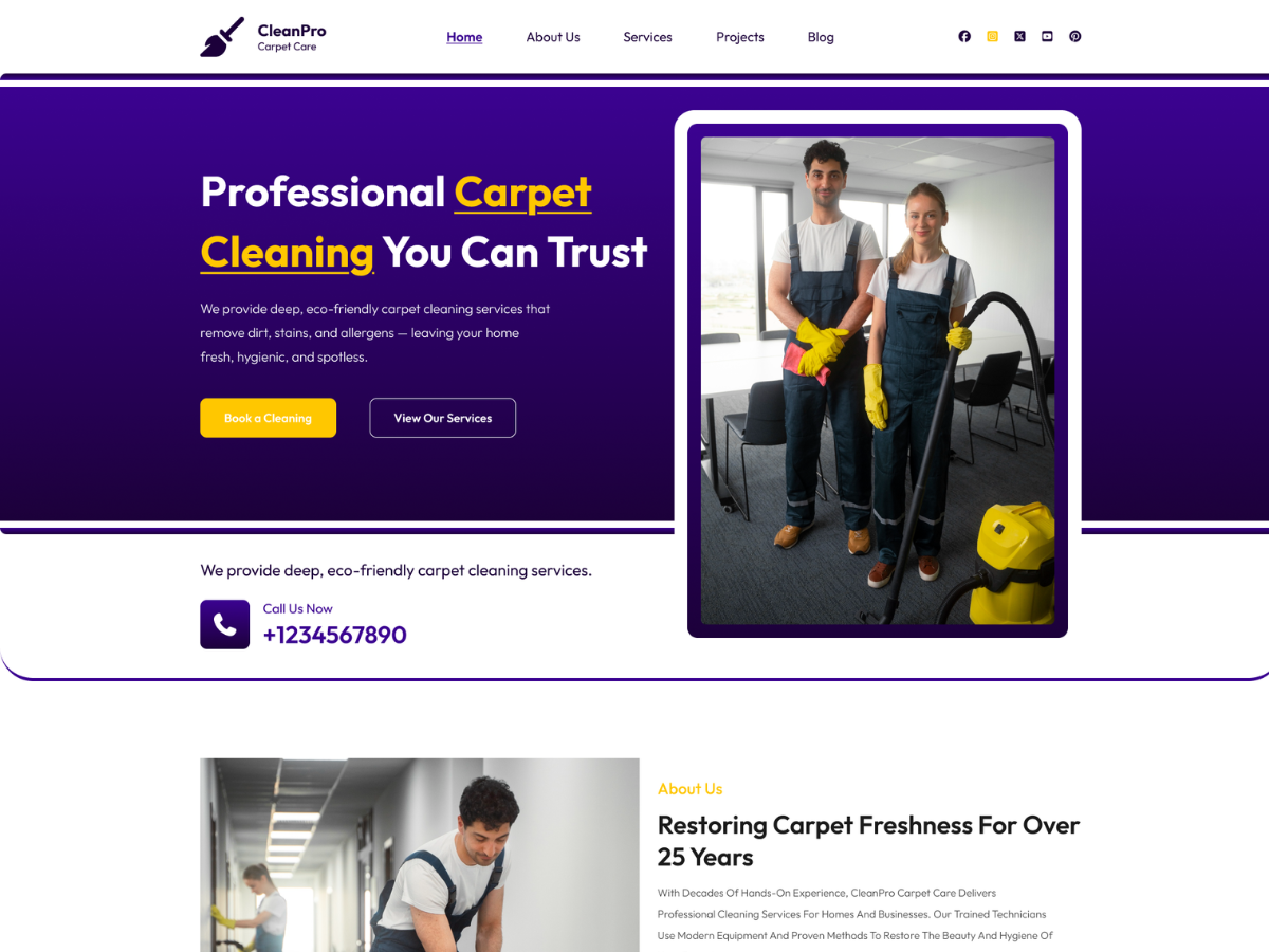 Carpet Cleaning WordPress Theme Icon