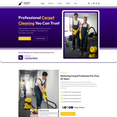 Carpet Cleaning WordPress theme Image