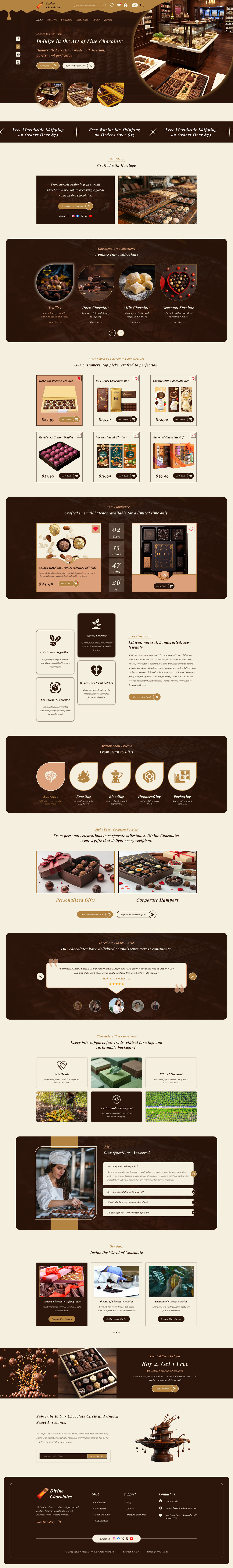 Chocolate Shop WordPress Theme for Bakery and Cafeteria Websites