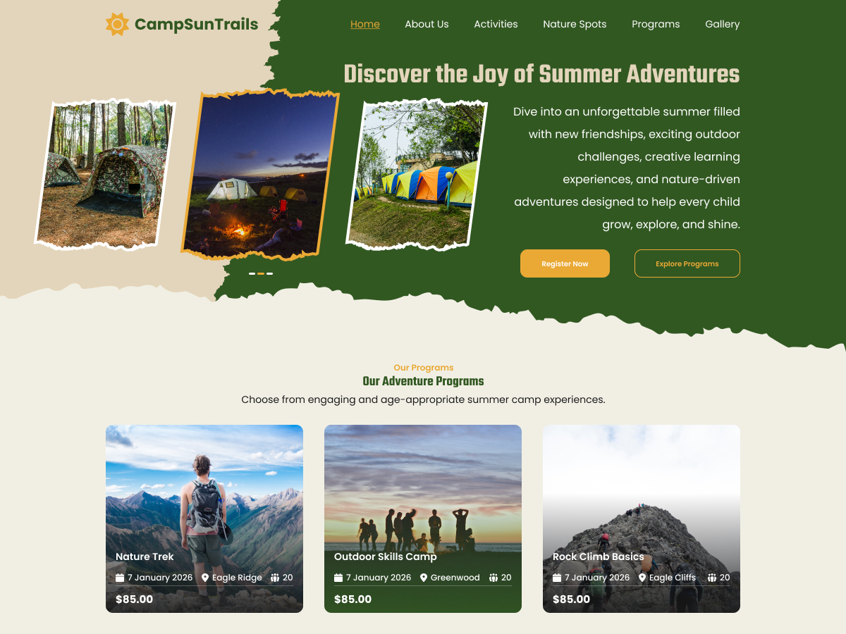Day Camp WordPress Theme Free Icon