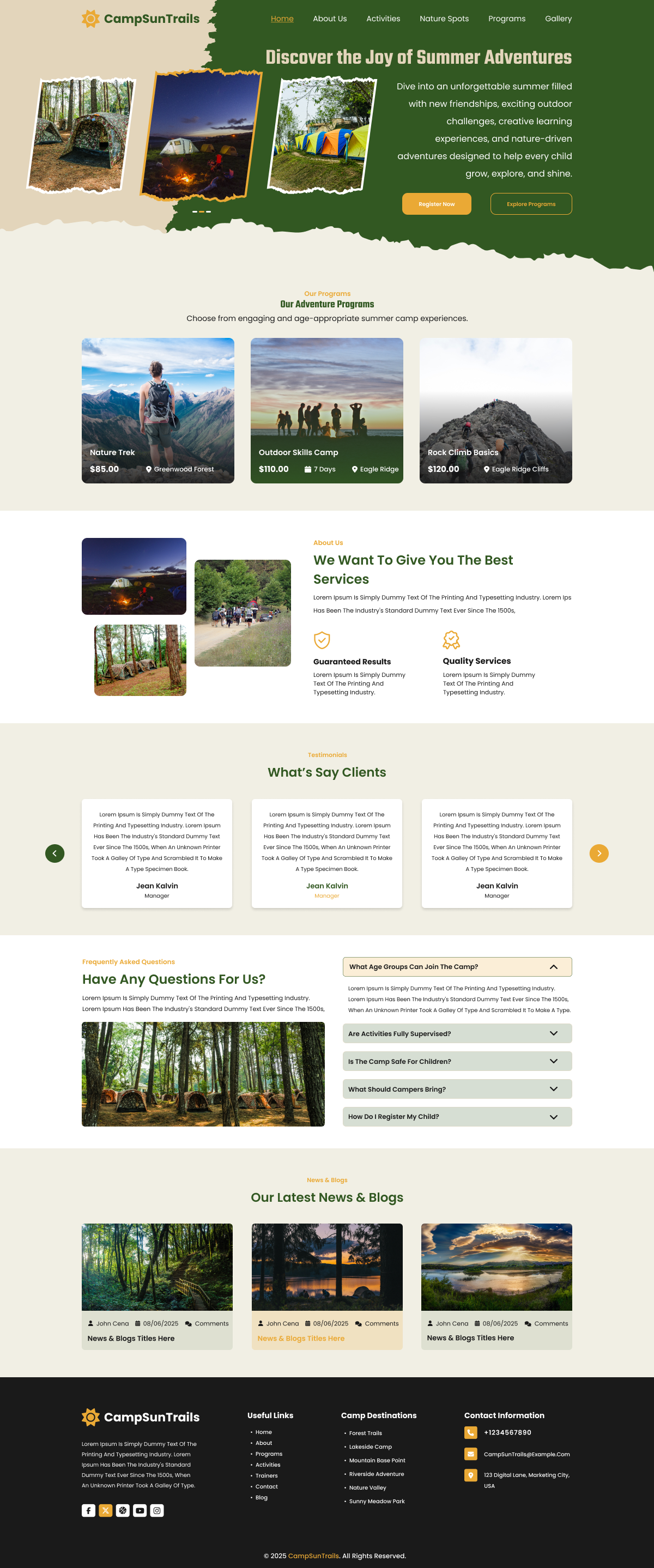 Day Camp WordPress Theme Free