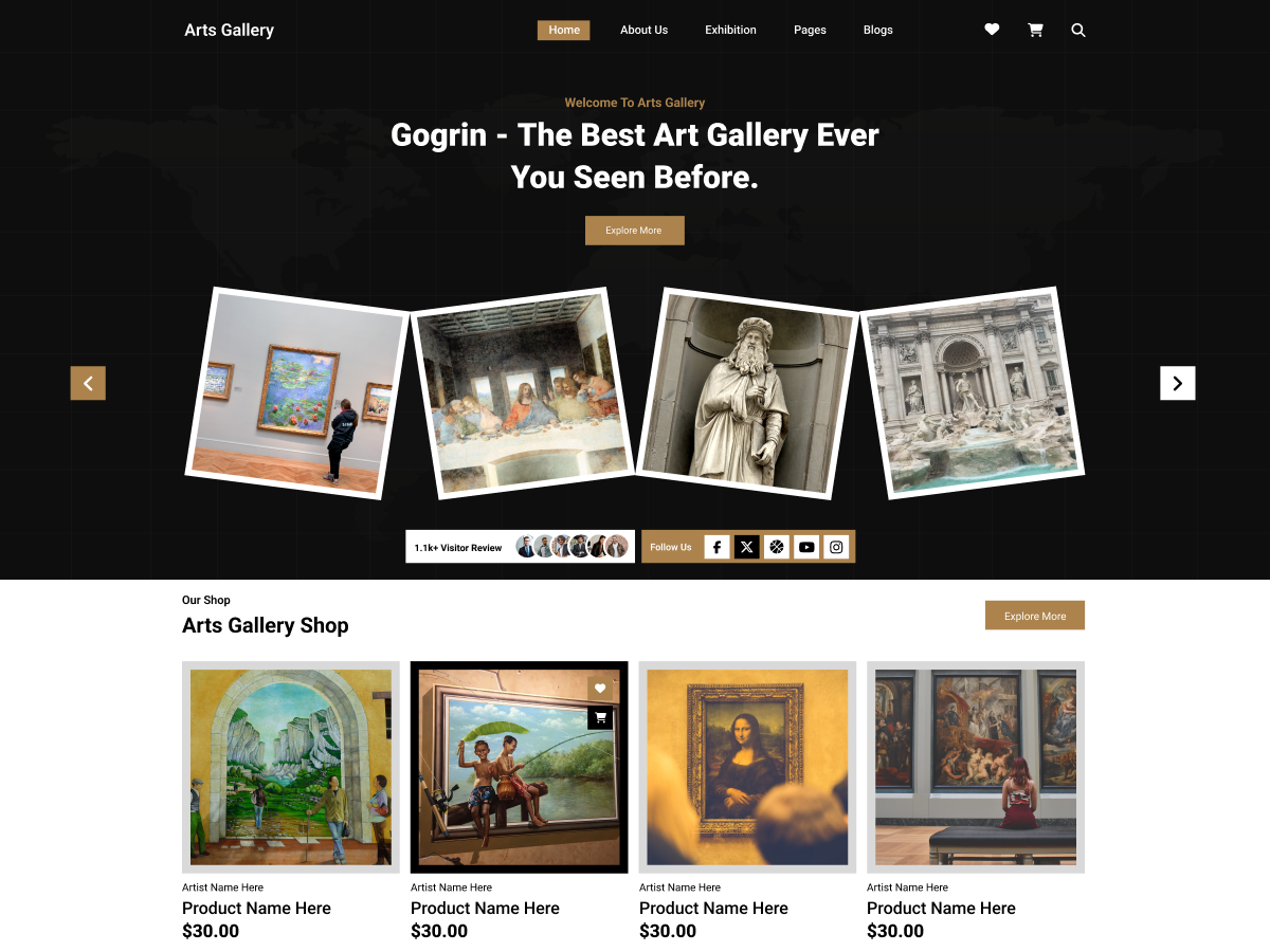 Artist Art Gallery WordPress Theme