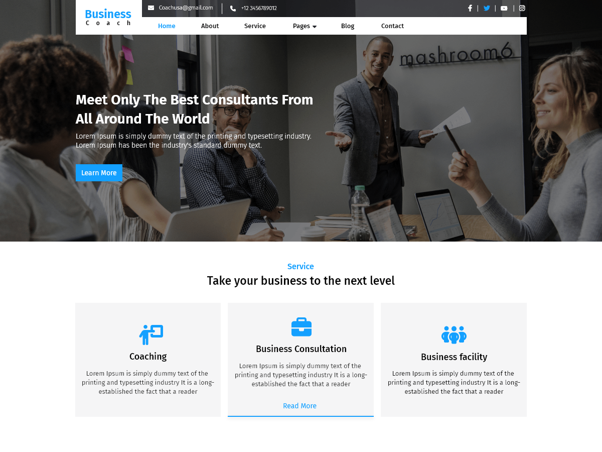 Free Business Coach WordPress Theme