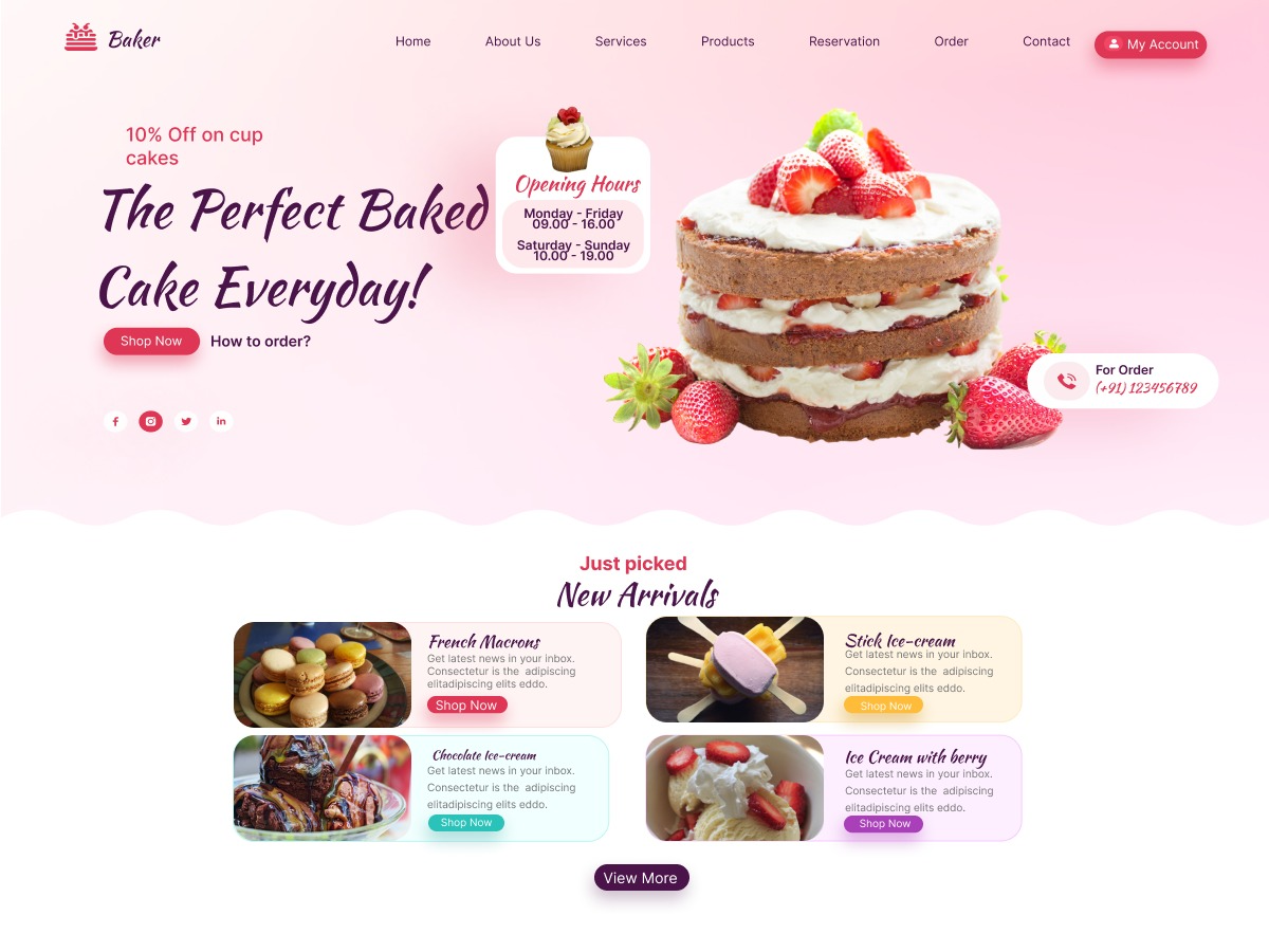 Free Cake Shop WordPress Theme