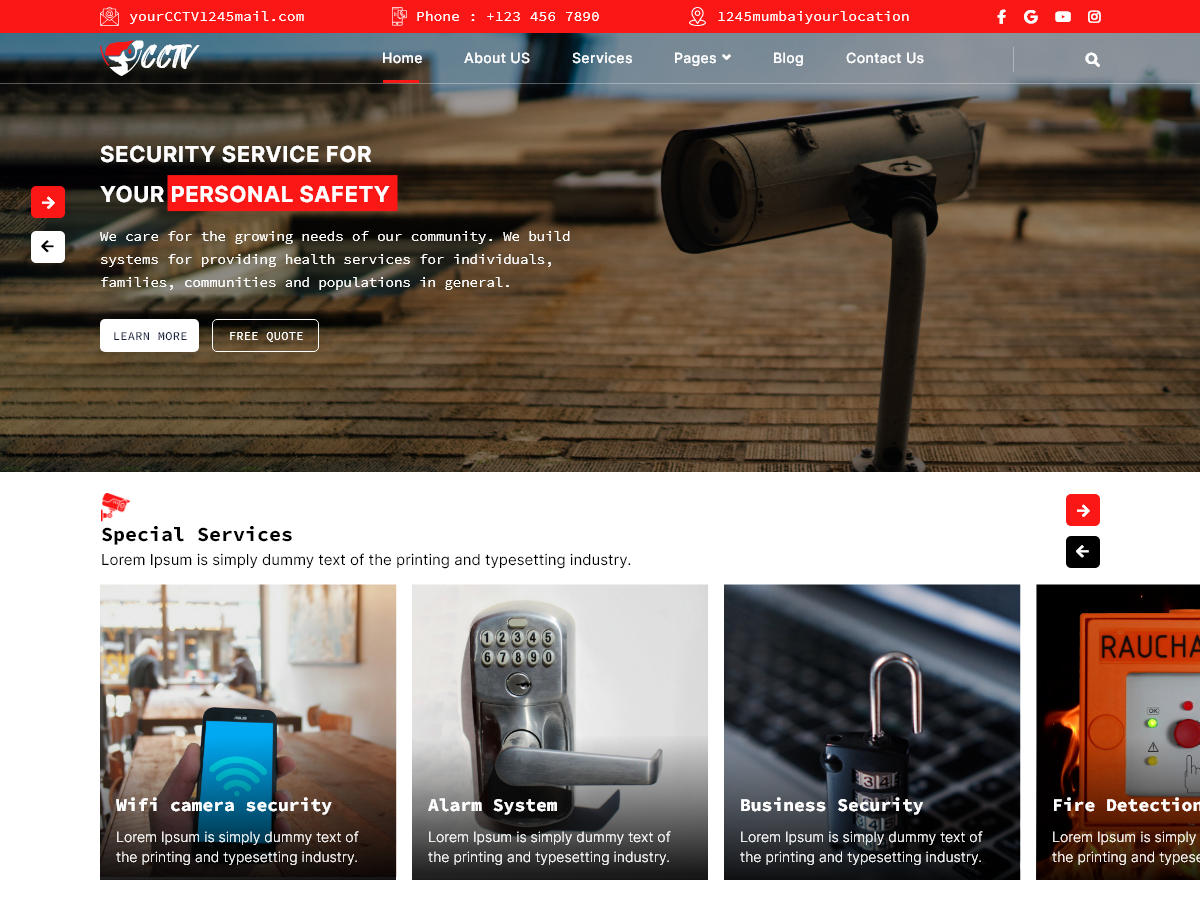 Free CCTV WordPress Theme