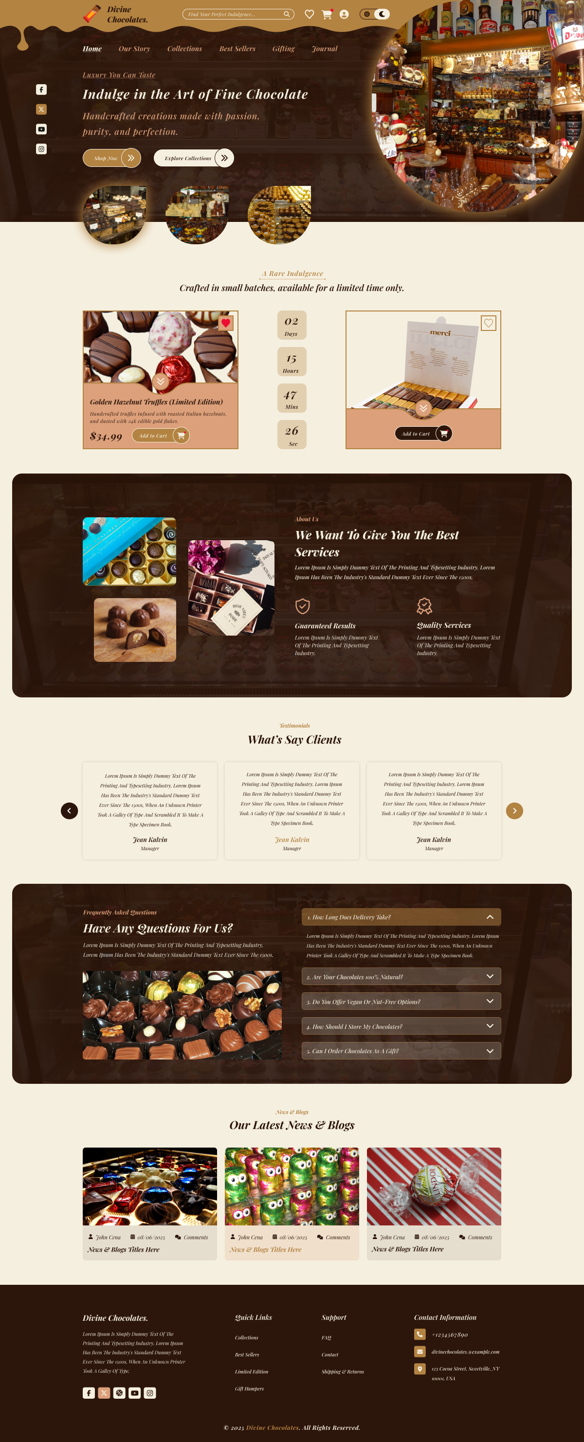 free chocolate shop wordpress theme