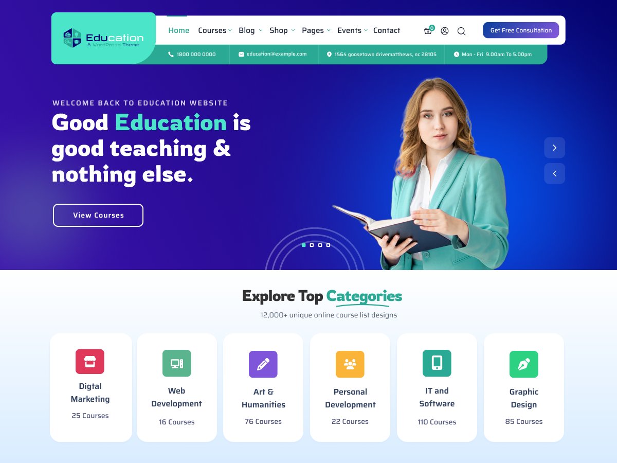 Free Education WordPress Theme