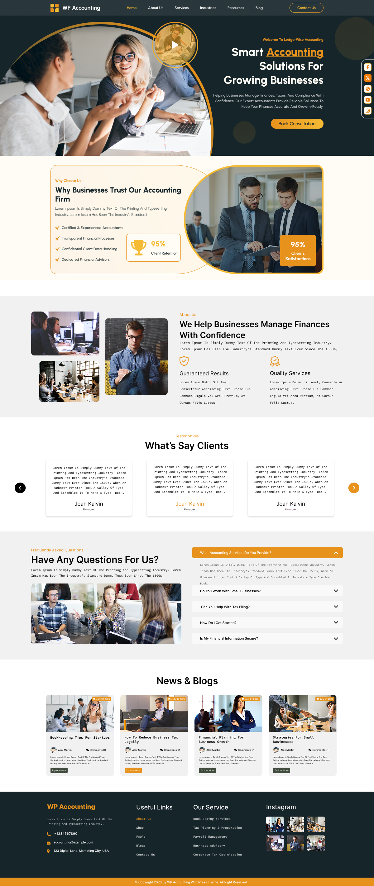 Free Finance Accountant WordPress Theme