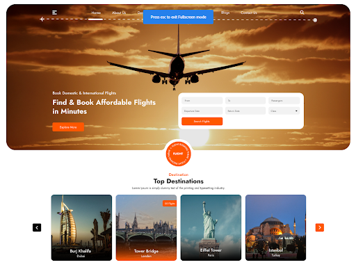 Free Flight Booking WordPress Theme