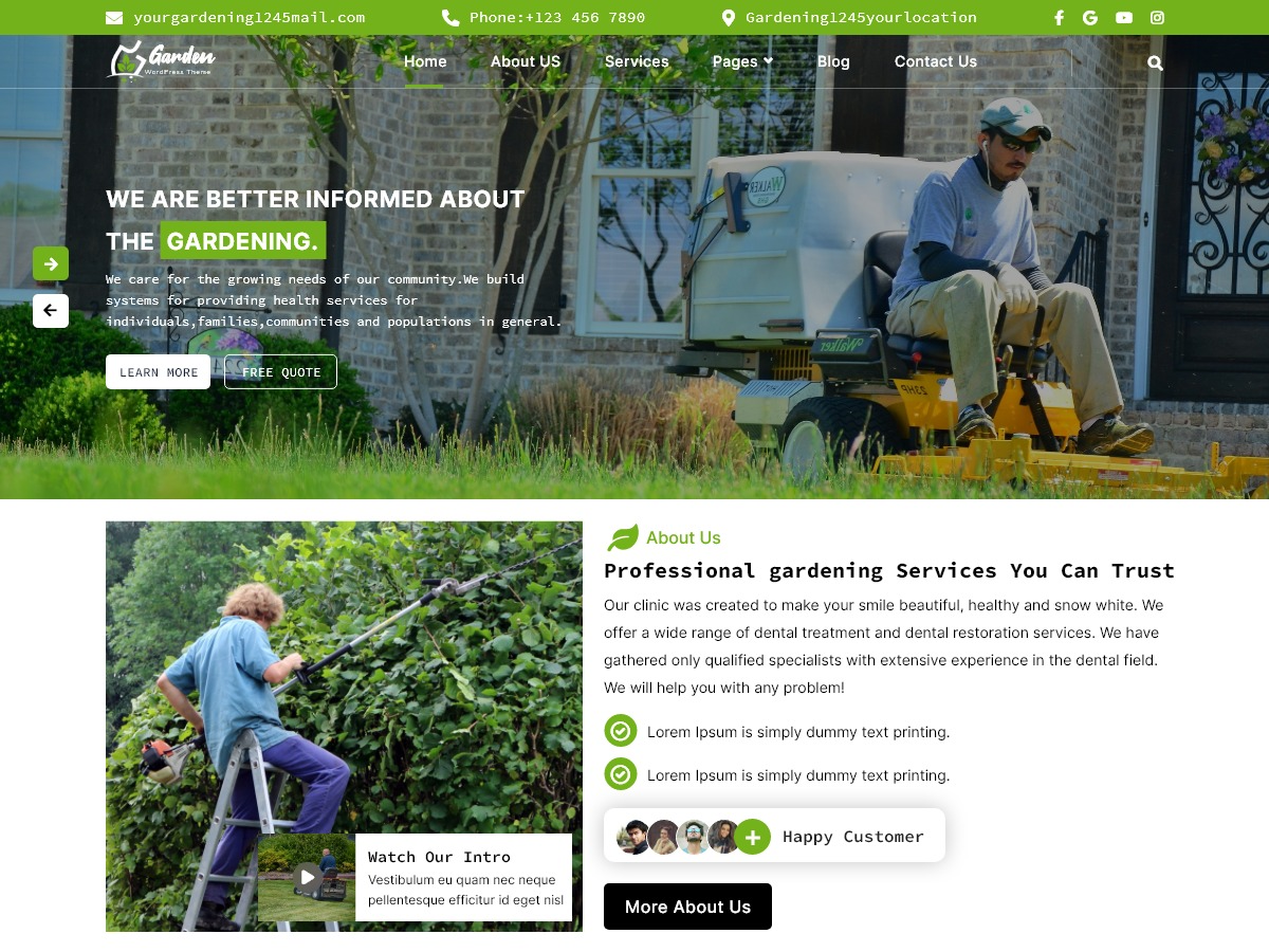 Free Landscape WordPress Theme