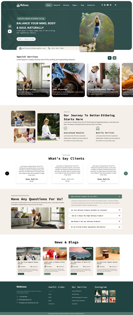 Free Wellness WordPress Theme