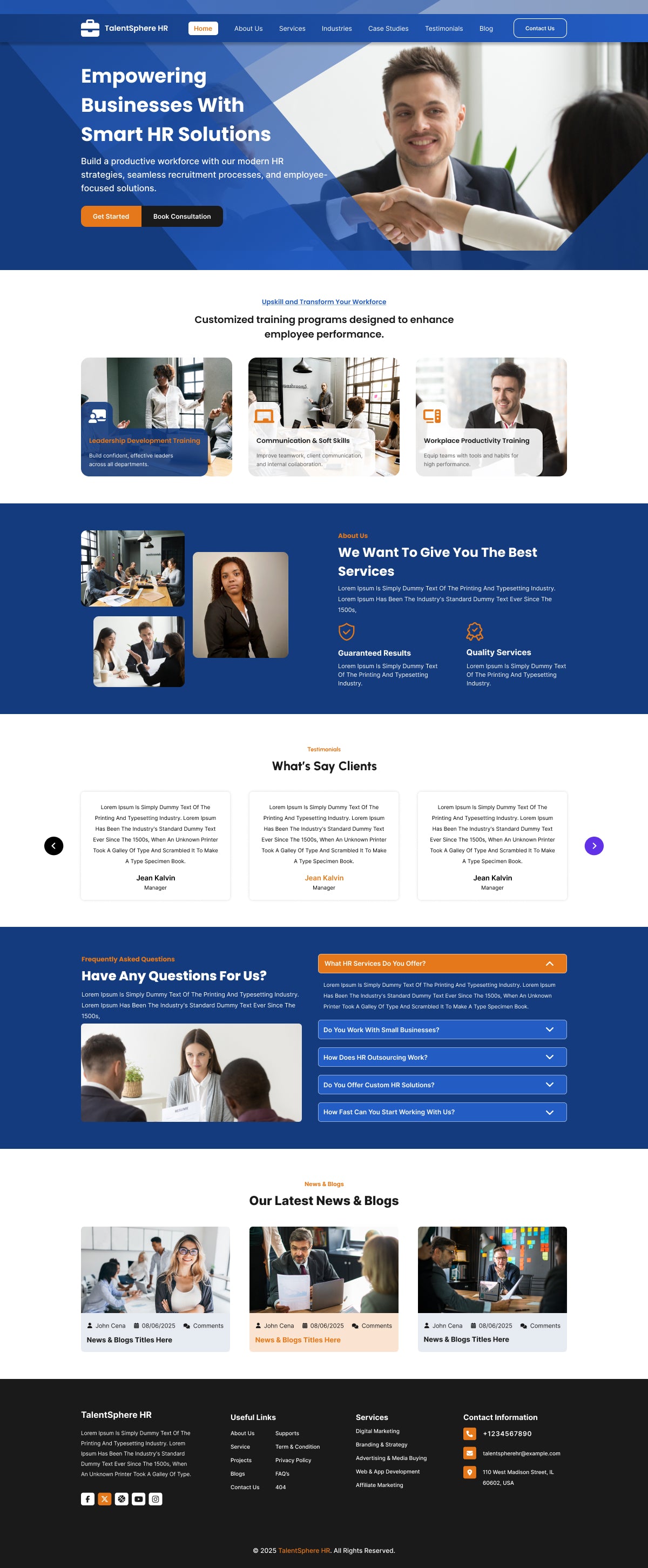 Hr Blog Templates Professional HR Management Template for Human Resources Agencies