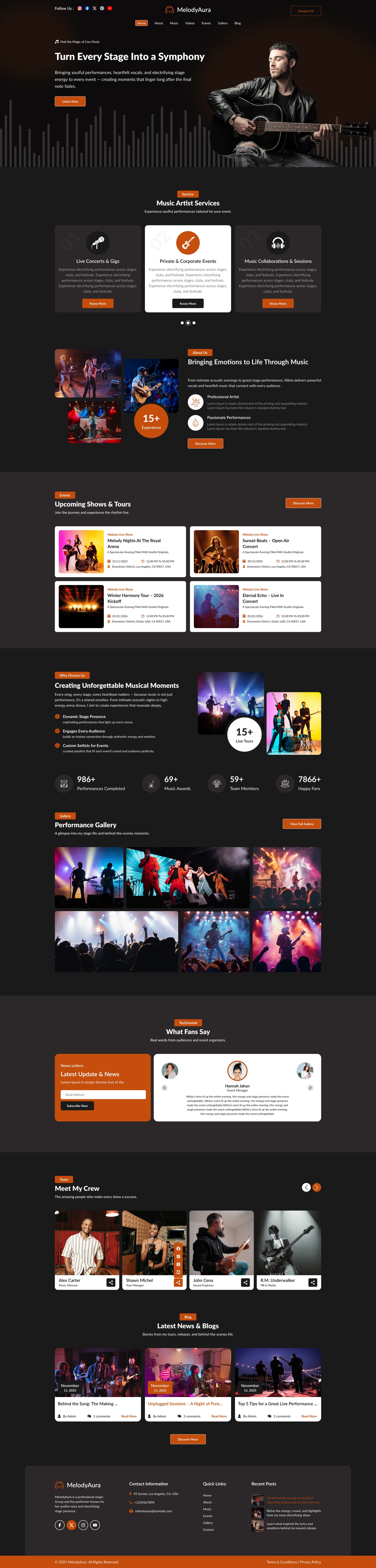 Music Artist WordPress Theme