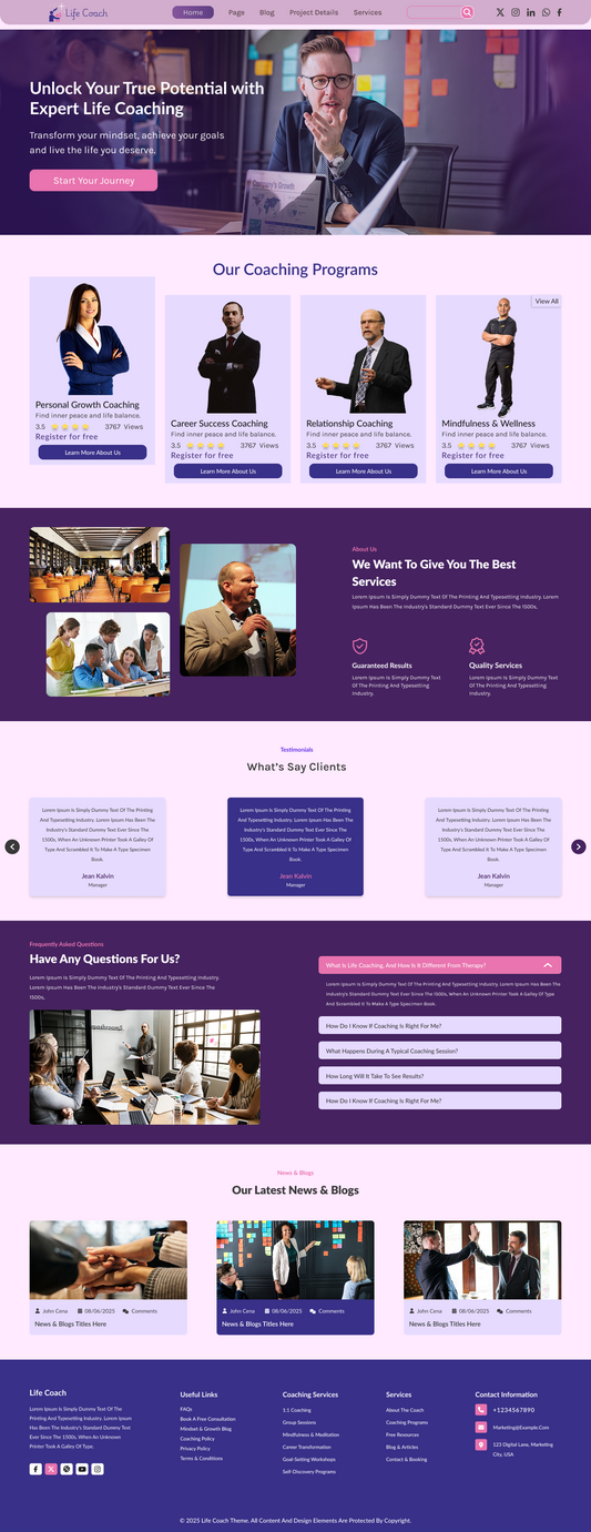 Free Personal life coach WordPress Theme