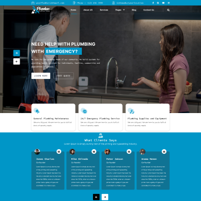 Free Plumber WordPress Theme- Best Plumbing Services Template