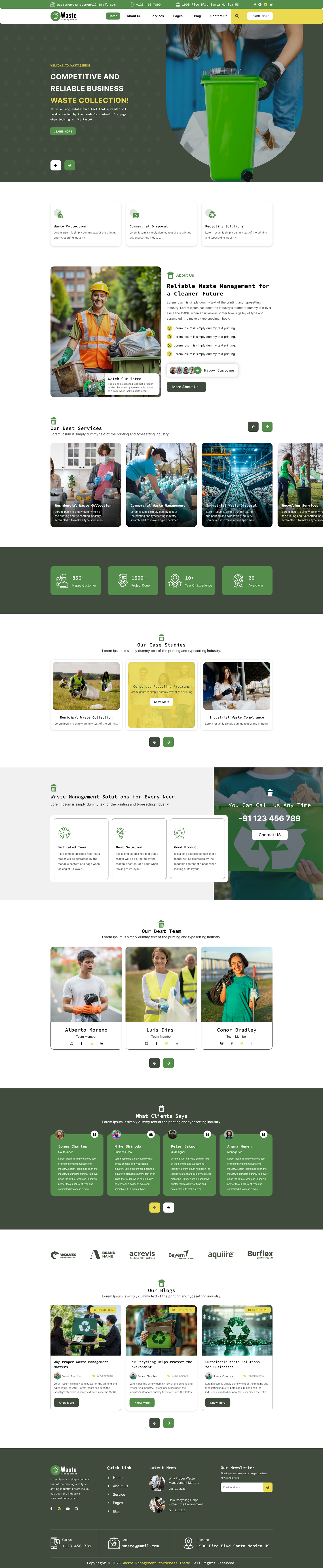 Waste Management WordPress Theme